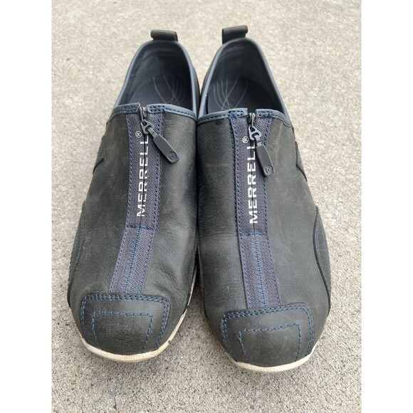 Merrell Barrado Women's 8 Blue  Leather Suede Comfort Shoes Zip - Picture 1 of 8